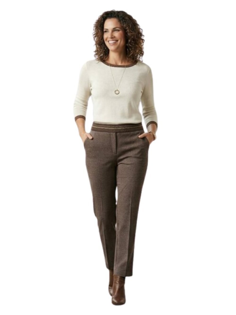 Liz Claiborne Tabitha Striped Waist Stretch Dress Pants Trousers Size 16